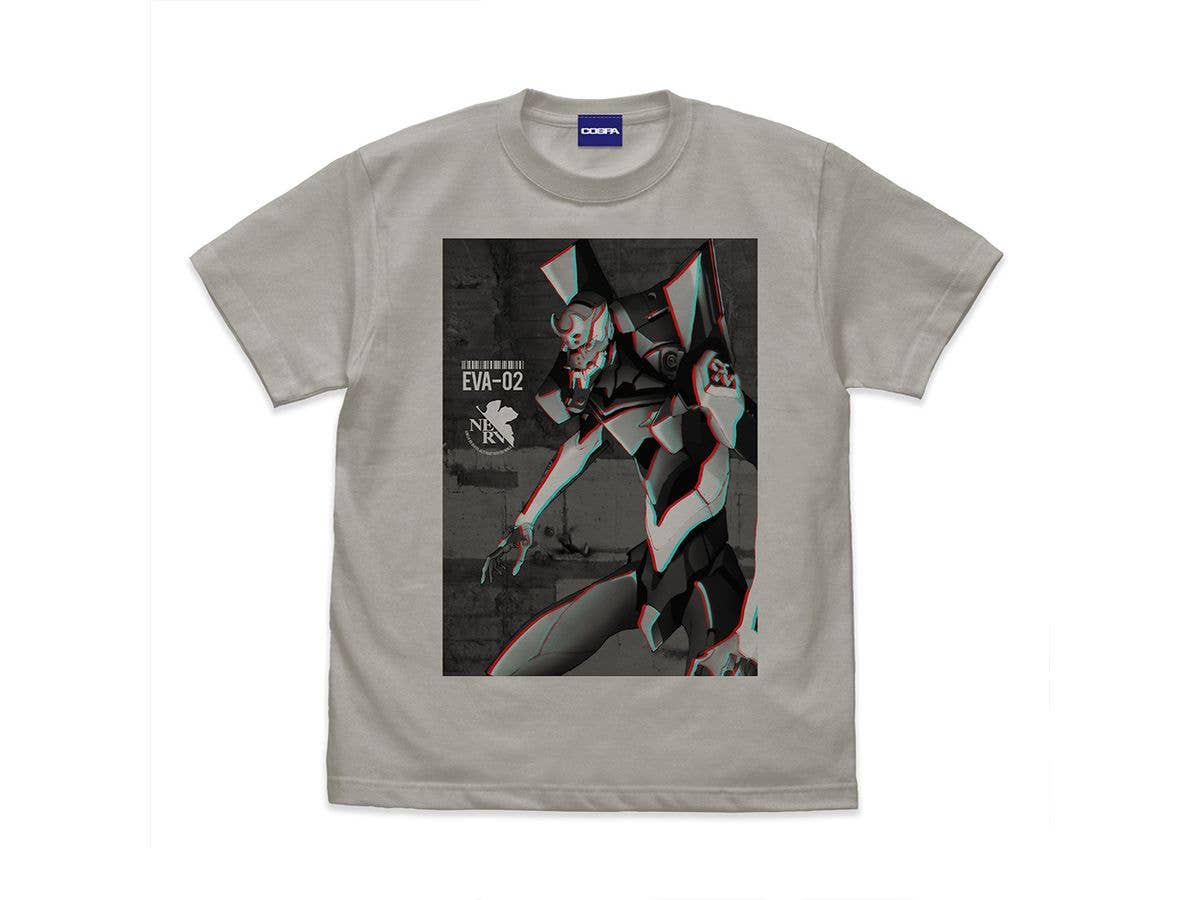 EVANGELION: エヴァ2号機 エフェクトビジュアルTシャツ / LIGHT GRAY-XL