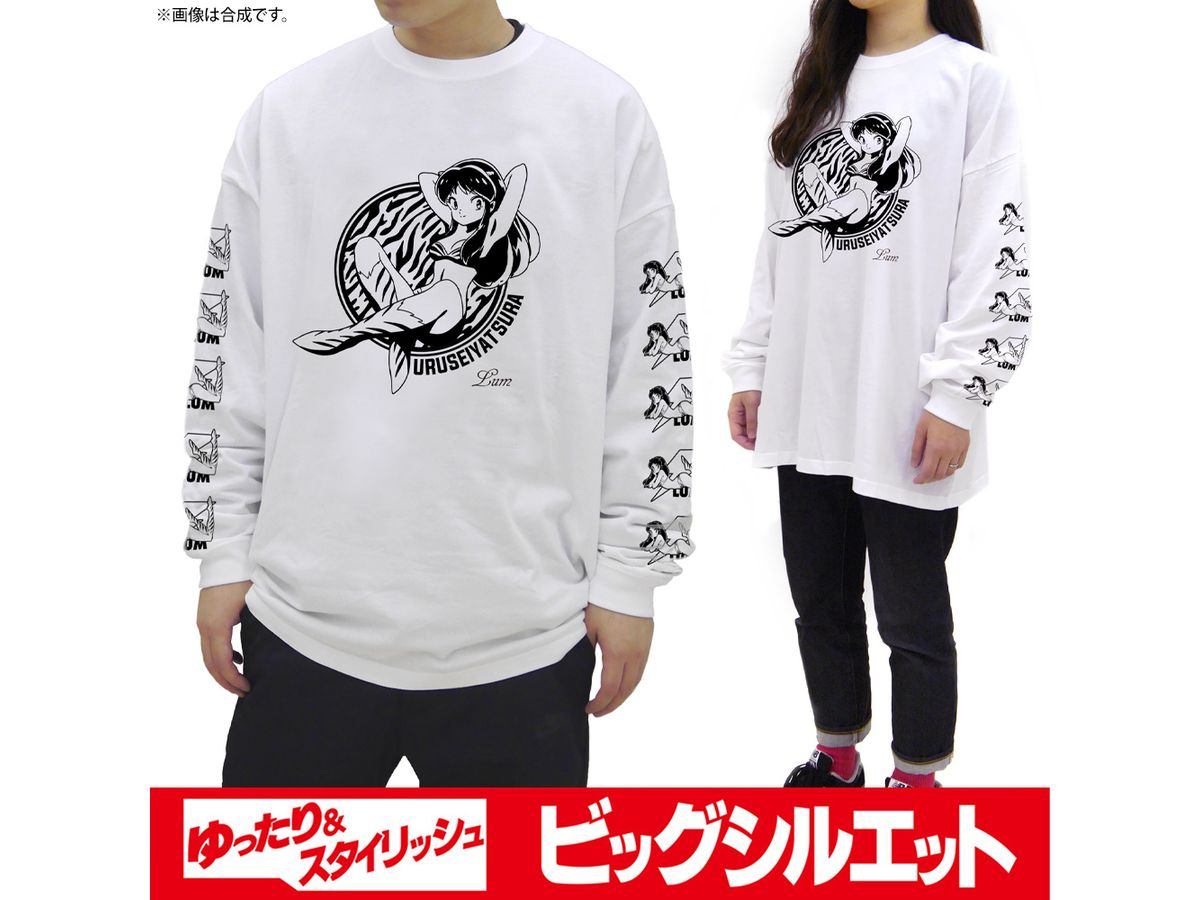 TVアニメ うる星やつら: ラム ビッグシルエットロングスリーブTシャツ / WHITE-L