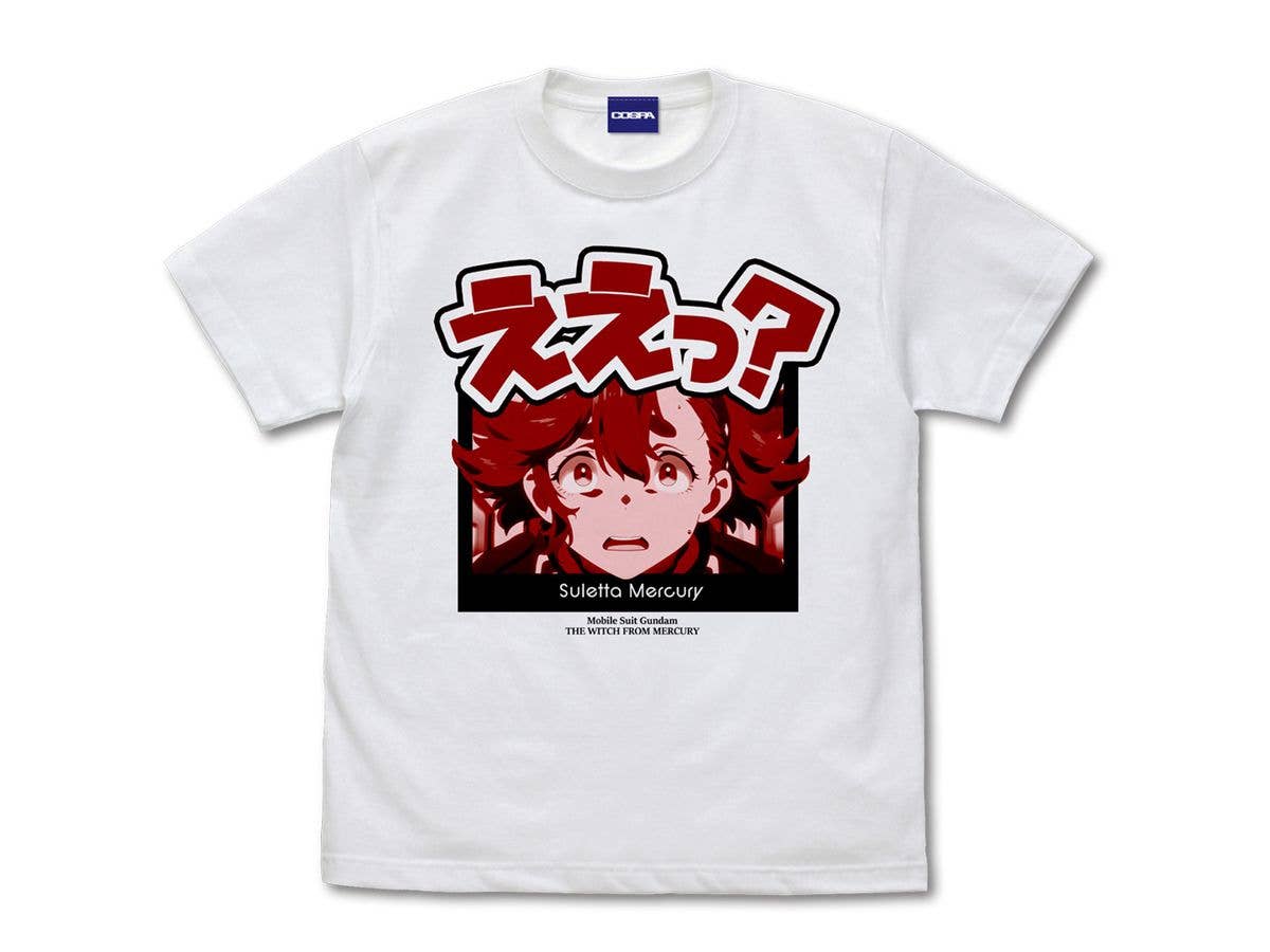 機動戦士ガンダム 水星の魔女: スレッタ ええっ? Tシャツ / WHITE-XL