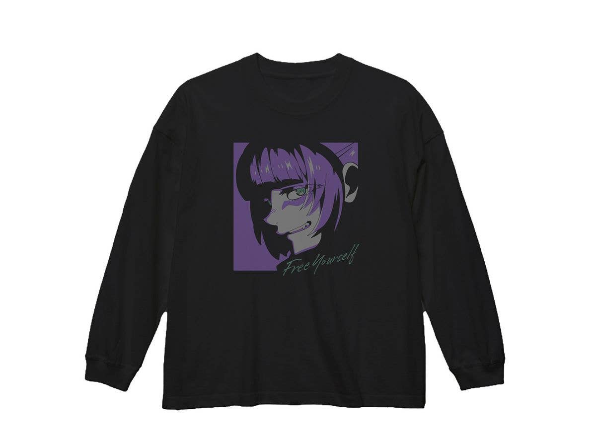 よふかしのうた: ナズナ ビッグシルエットロングスリーブ Tシャツ/BLACK-XL