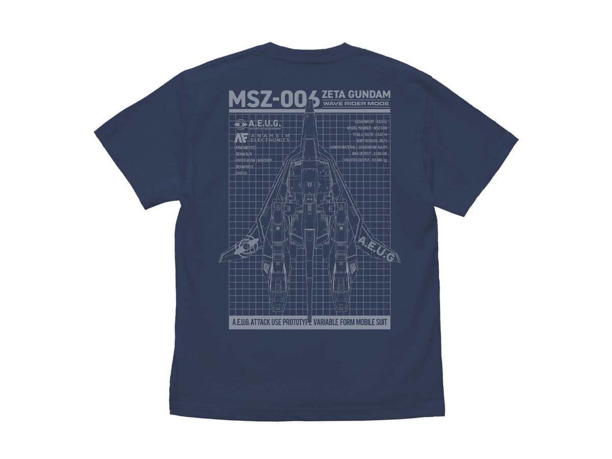 機動戦士Zガンダム: 描き下ろし ウェイブライダー Tシャツ / SLATE-XL