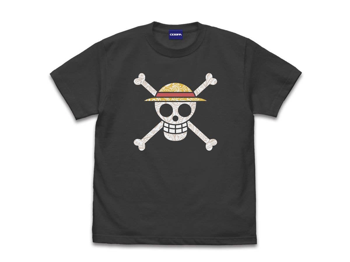 ワンピース: 麦わらの一味 海賊旗 ペイズリー Tシャツ / SUMI-M