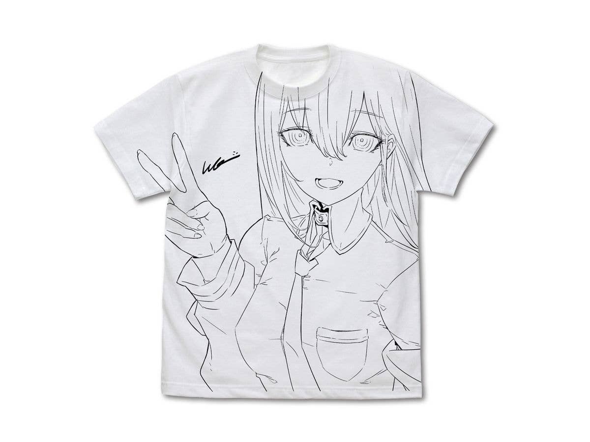 STEINS;GATE: 描き下ろし 牧瀬紅莉栖 オールプリントTシャツ huke Ver. / WHITE-L