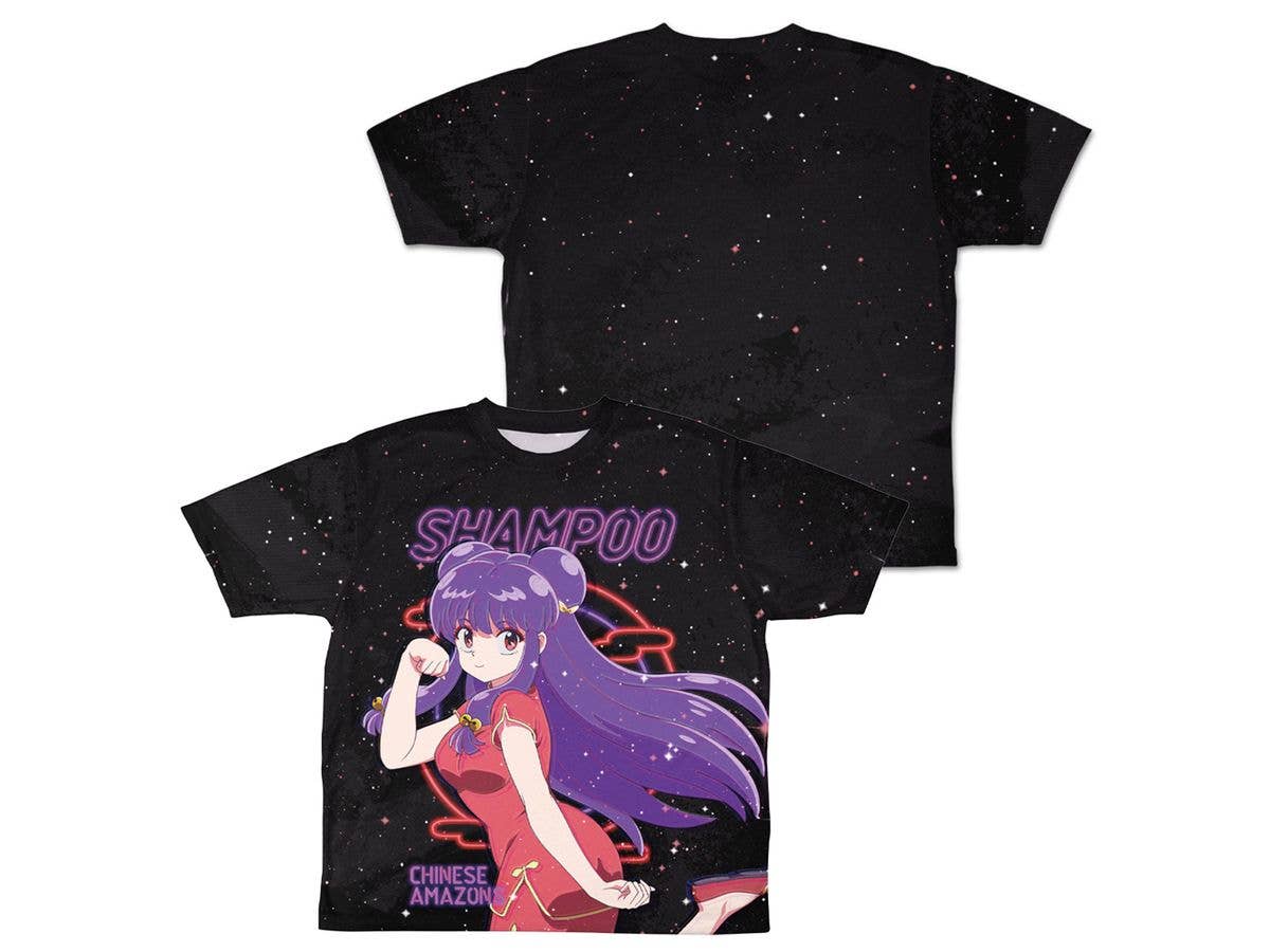 らんま1 / 2: シャンプー 両面フルグラフィックTシャツ ネオンサインVer. / S