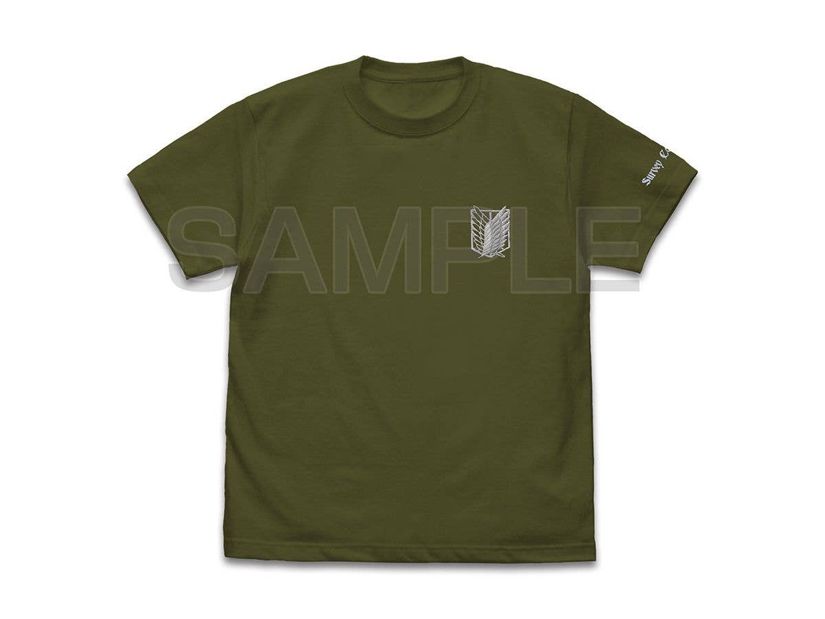進撃の巨人: 調査兵団 ワンポイント刺繍Tシャツ / MOSS-XL