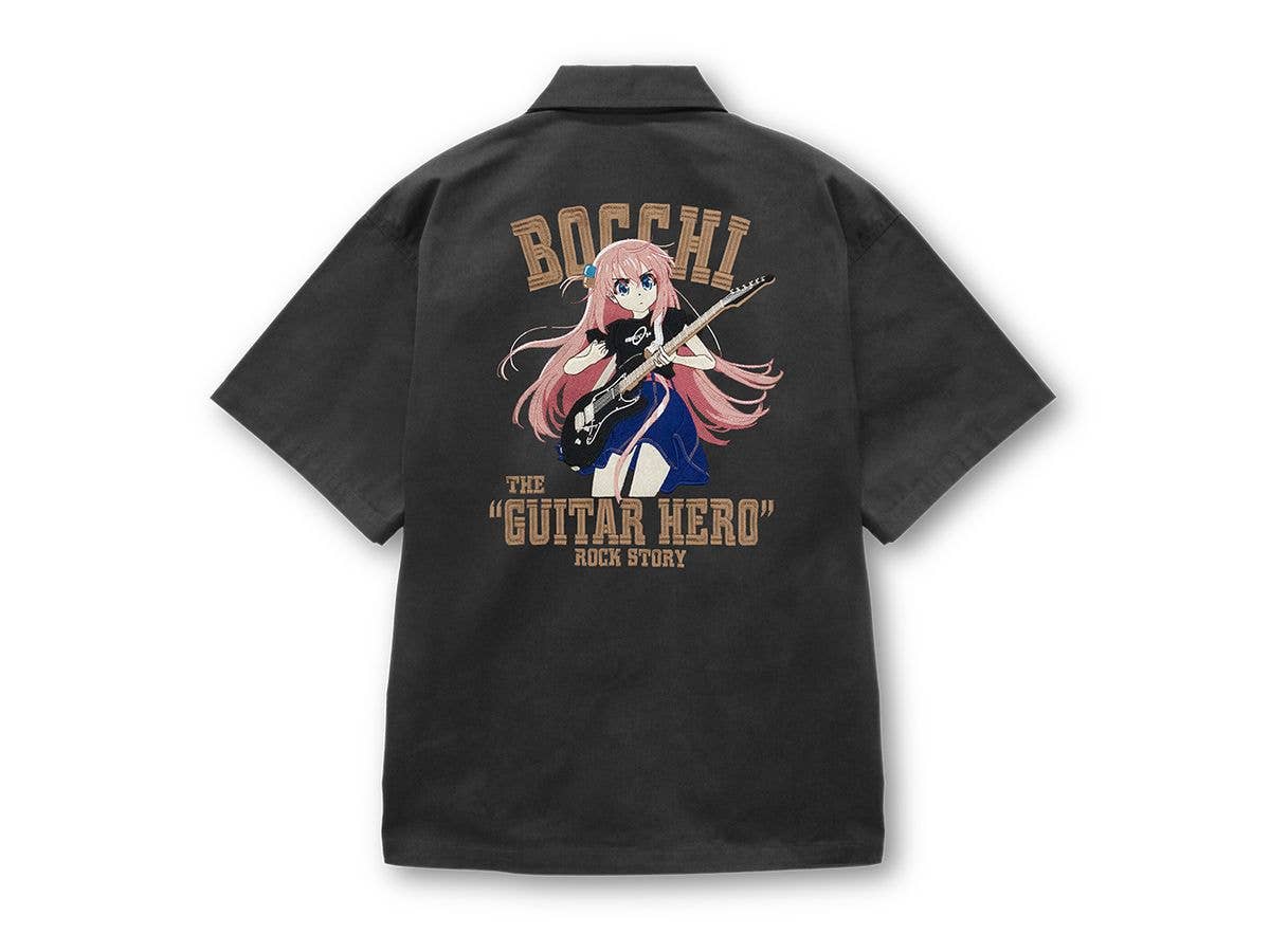 アニメ ぼっち・ざ・ろっく!: 後藤ひとり 刺繍ワークシャツ Playing the guitar Ver. 2025MODEL / GRAY-L