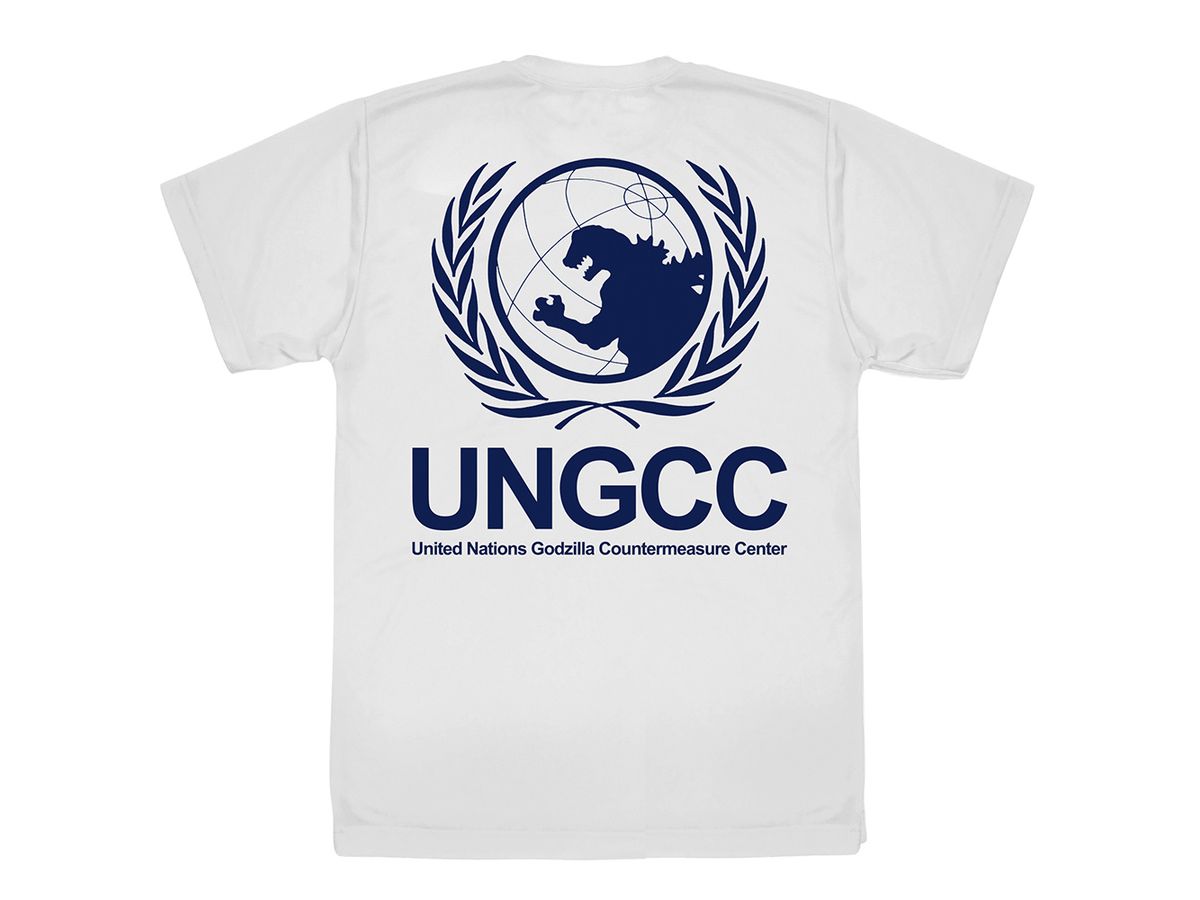 ゴジラ: 国連G対策センター ロゴ ドライTシャツ / WHITE-XL