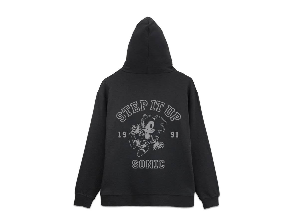 ソニック・ザ・ヘッジホッグ: クラシックソニック STEP IT UP ジップパーカー / BLACK-XL