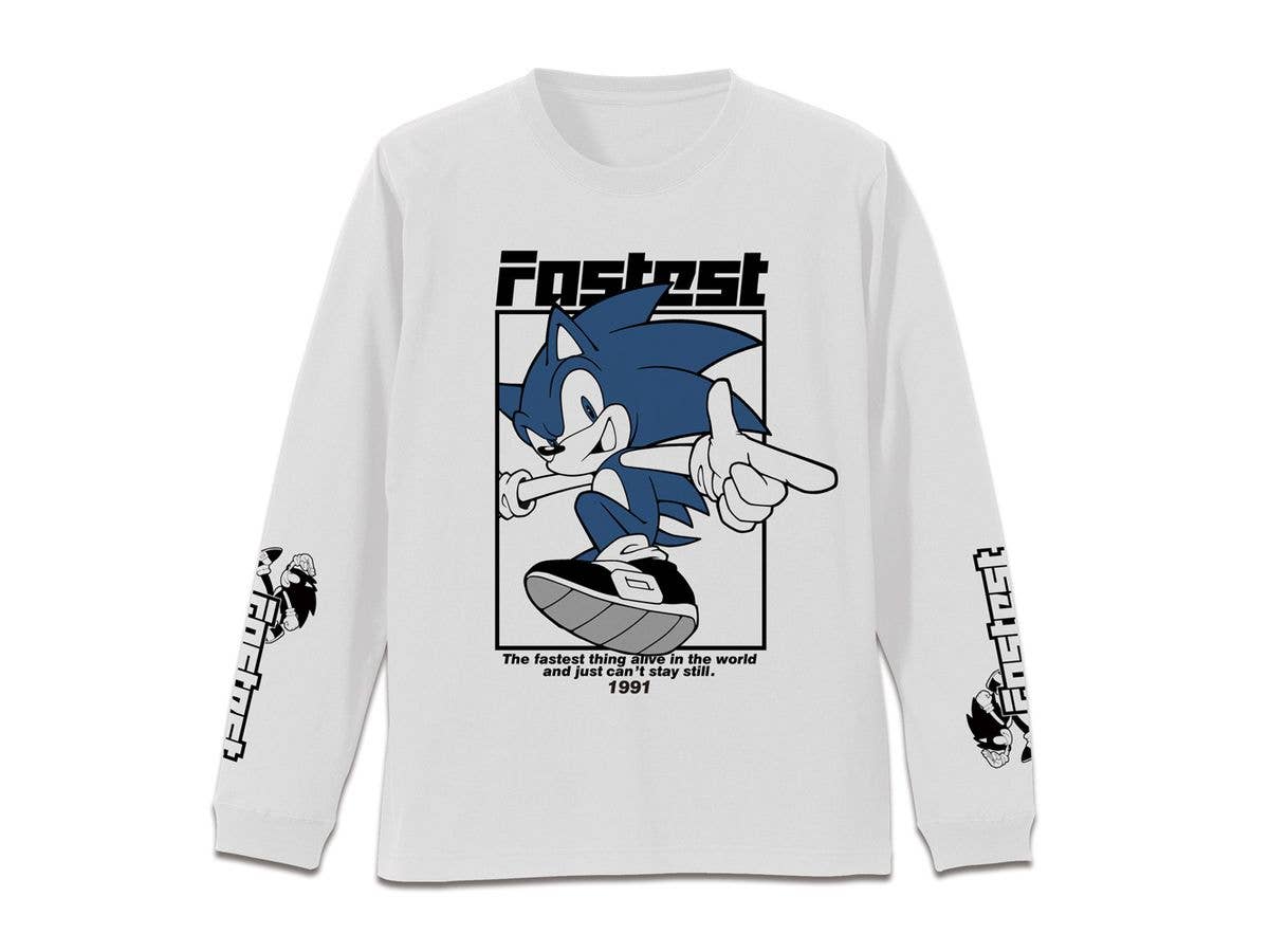ソニック・ザ・ヘッジホッグ: 袖リブロングスリーブTシャツ / WHITE-S