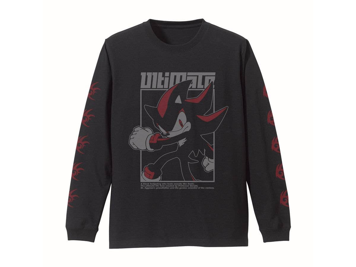 ソニック・ザ・ヘッジホッグ: シャドウ・ザ・ヘッジホッグ 袖リブロングスリーブTシャツ / BLACK-S