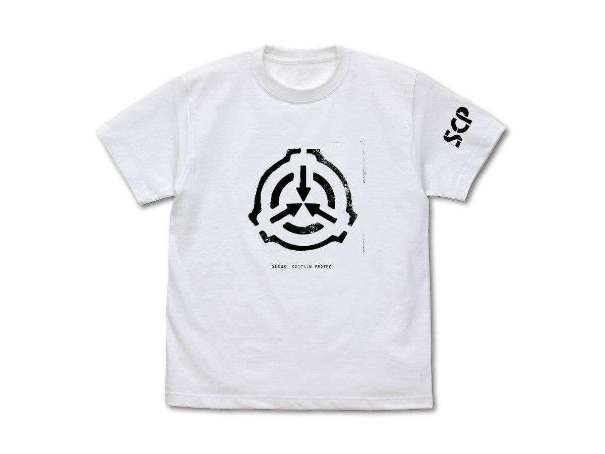 SCP財団: ステンシルロゴ Tシャツ / WHITE-L