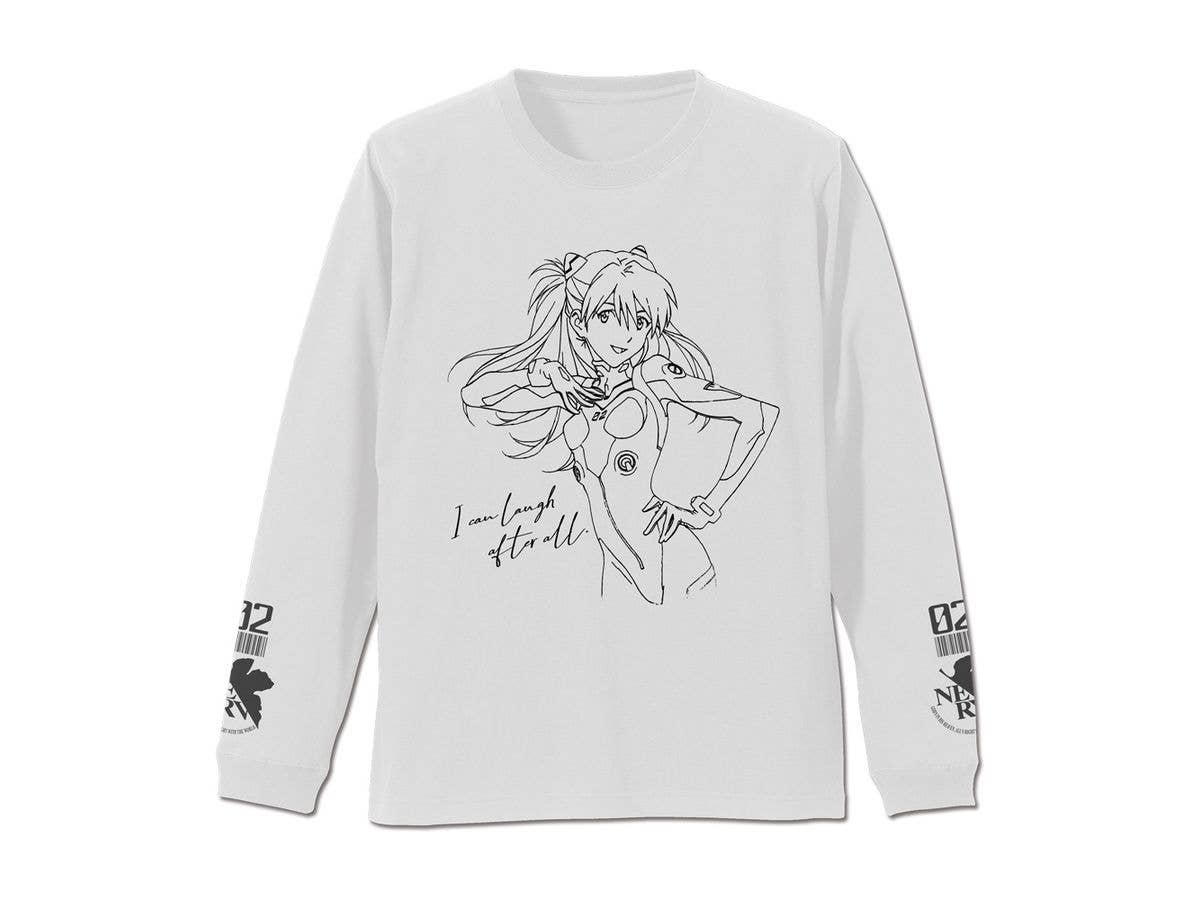 EVANGELION: 式波・アスカ・ラングレー 袖リブロングスリーブTシャツ / WHITE-L