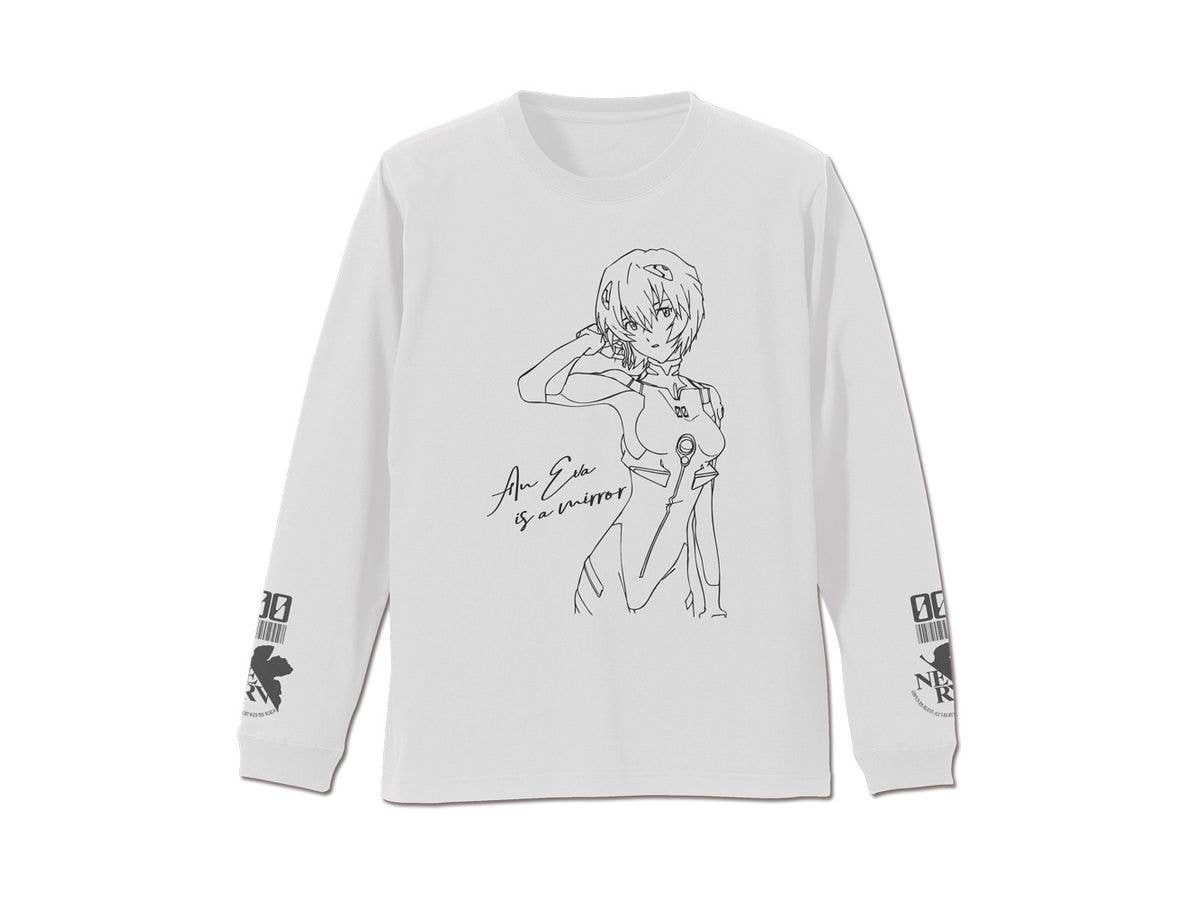 EVANGELION: 綾波レイ 袖リブロングスリーブTシャツ / WHITE-XL