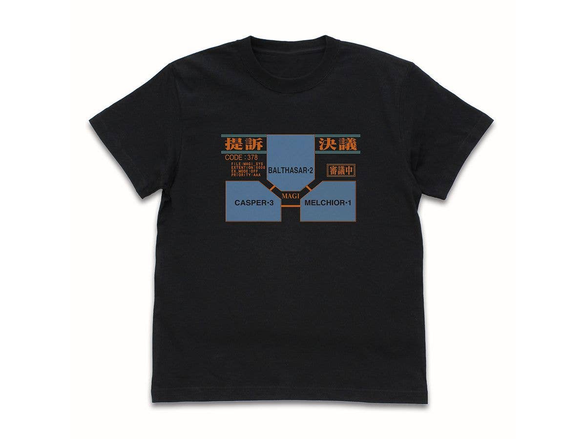 EVANGELION: 新世紀エヴァンゲリオン MAGIシステム Tシャツ / BLACK-XL