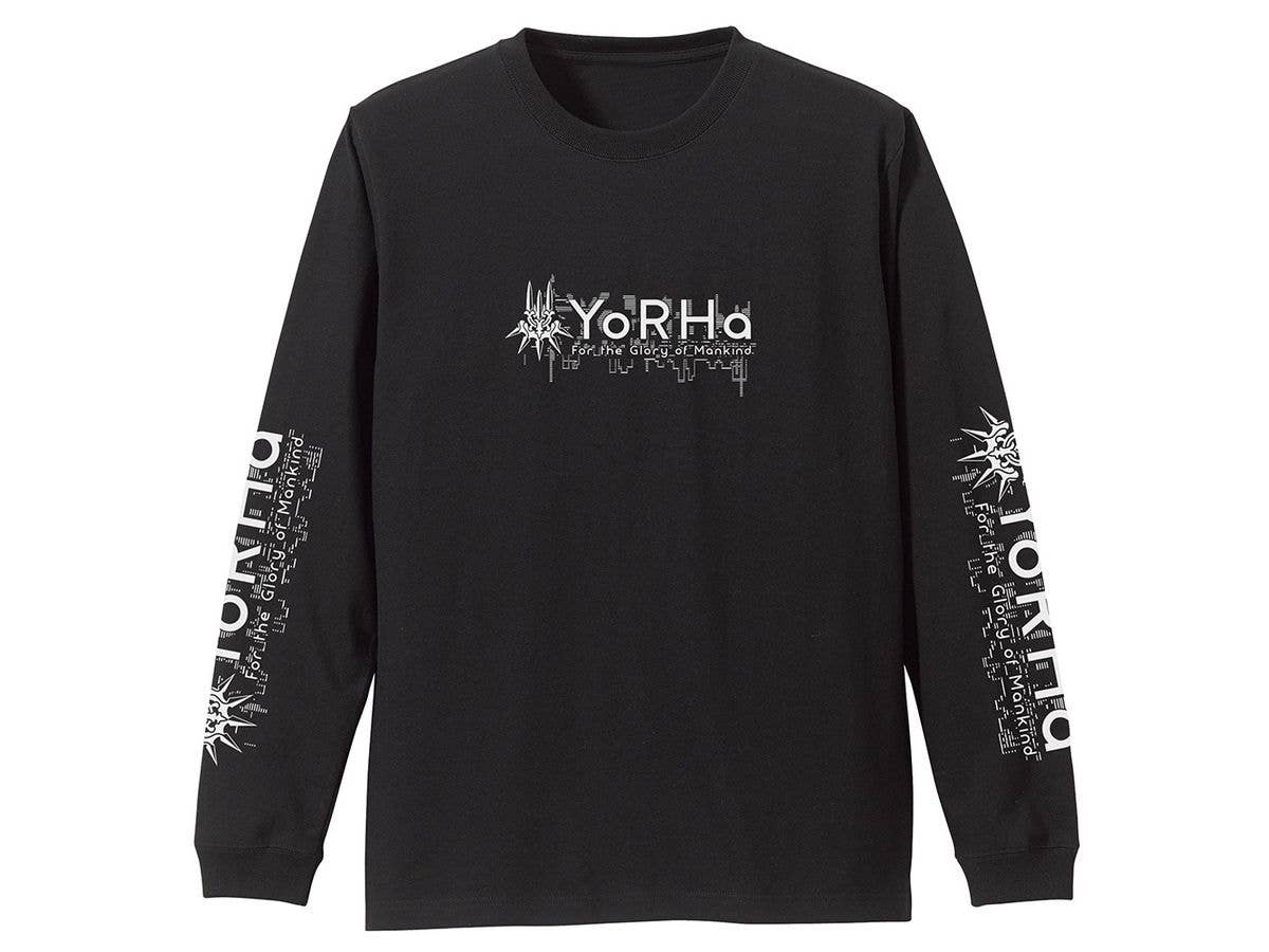 NieR:Automata Ver1.1a: ヨルハ部隊 袖リブロングスリーブTシャツ / BLACK-M