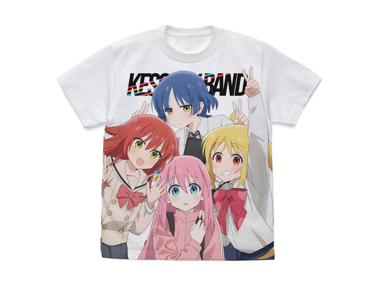 アニメ ぼっち・ざ・ろっく!: 結束バンド フルグラフィックTシャツ / WHITE-L