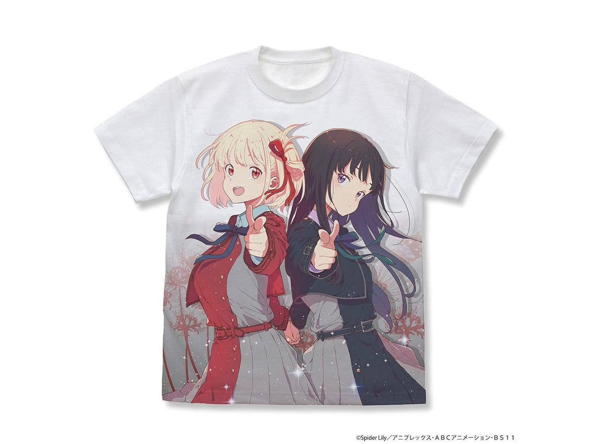 リコリス・リコイル: 千束&たきな フルグラフィックTシャツ / WHITE-L