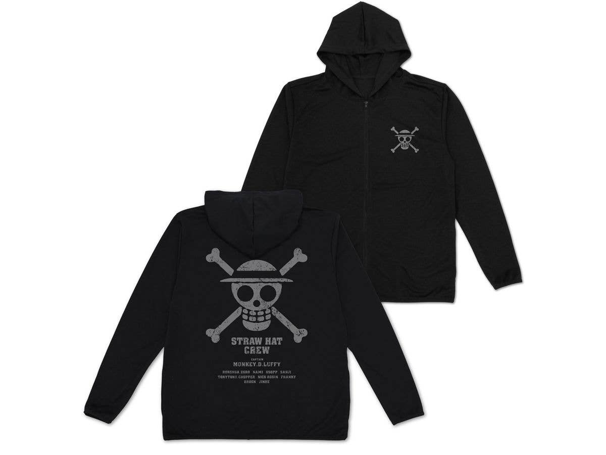 ワンピース: 麦わらの一味 薄手ドライパーカー Ver.2.0/BLACK-L