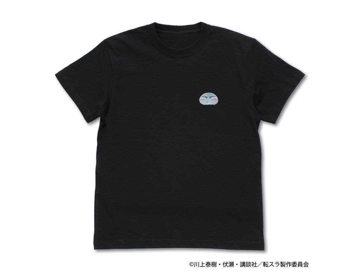 転生したらスライムだった件: リムル様 ワンポイント刺繍Tシャツ / BLACK-XL