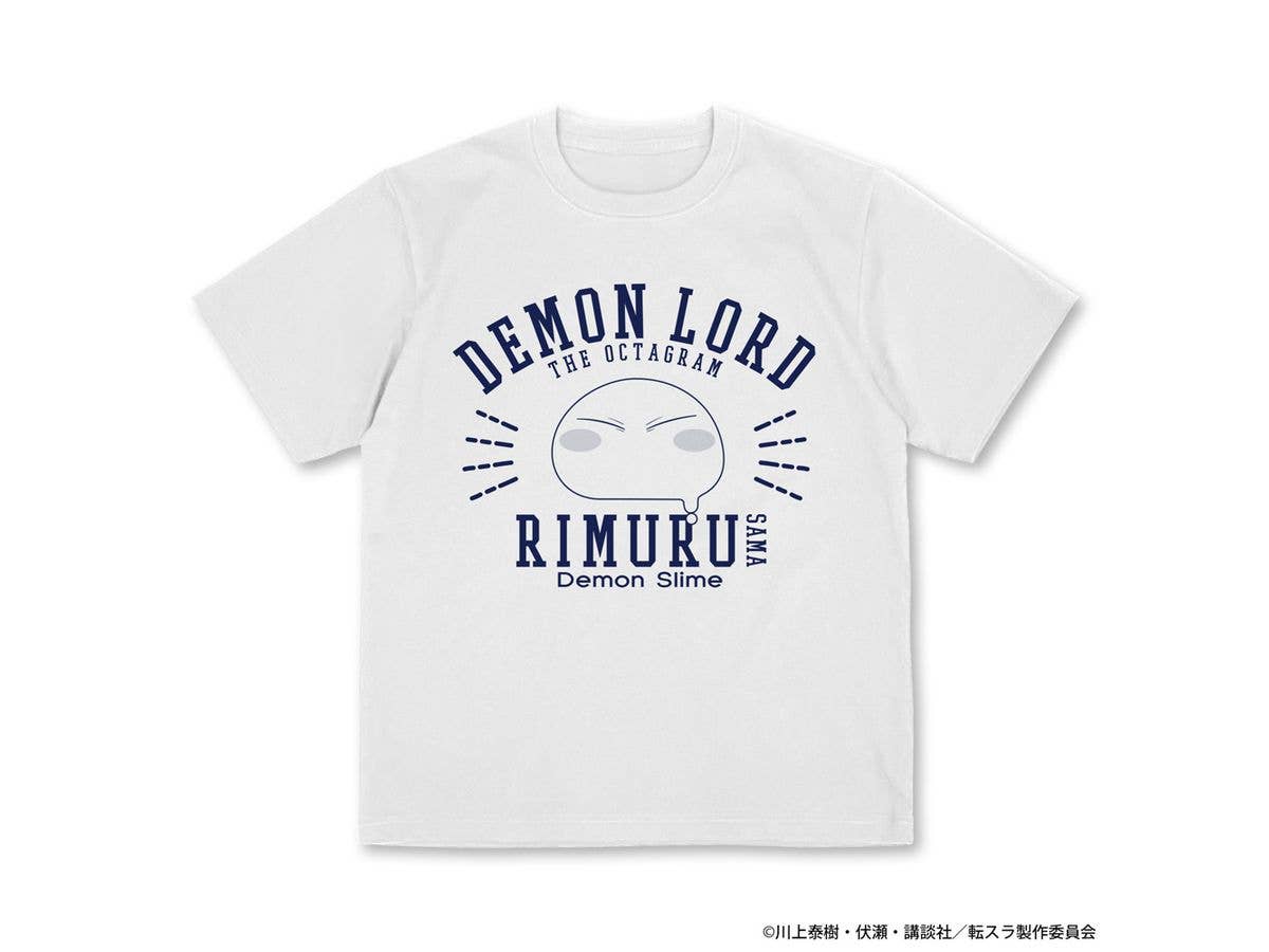 転生したらスライムだった件: リムル様カレッジ プレーティングTシャツ / WHITE-M