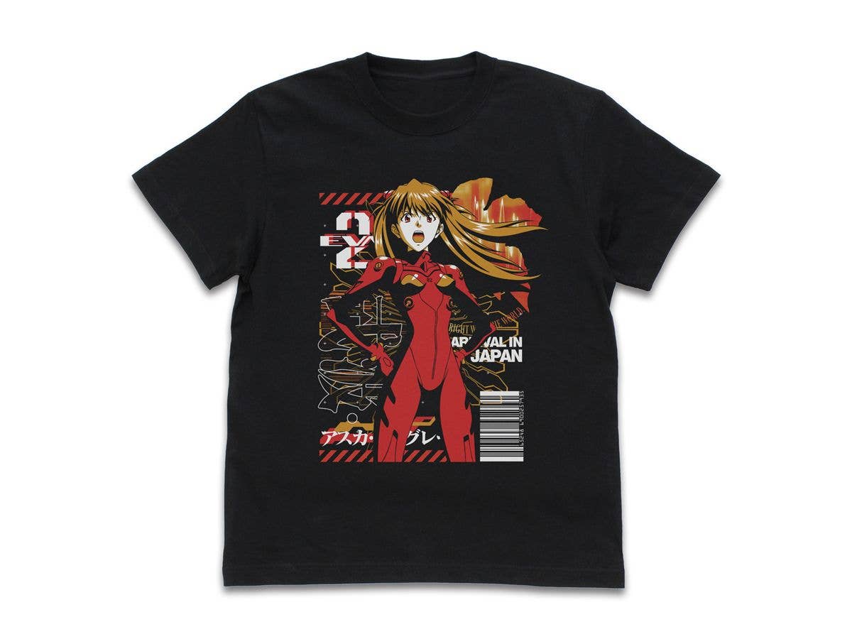 EVANGELION: EVA2号機パイロット アスカ Tシャツ / BLACK-L