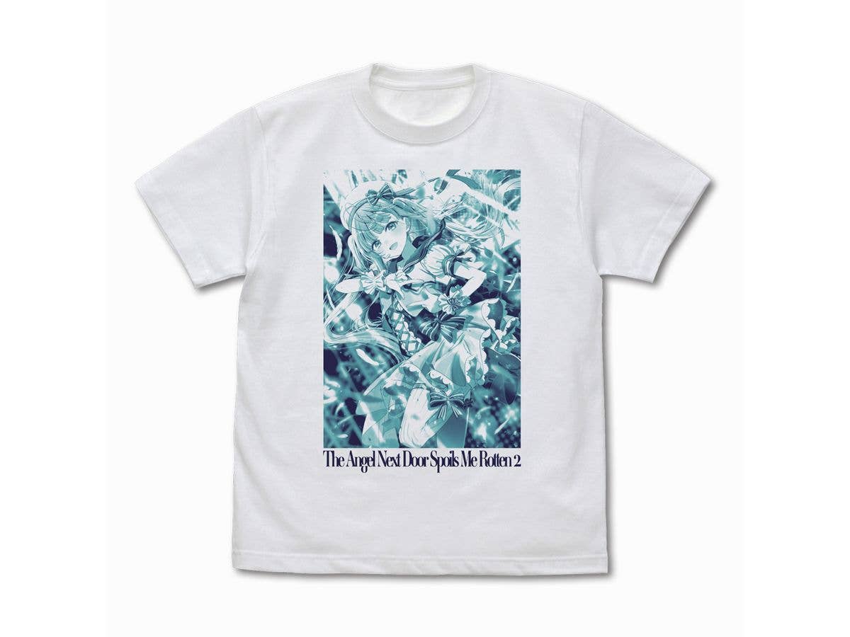 TVアニメ お隣の天使様にいつの間にか駄目人間にされていた件2: 椎名真昼 Tシャツ アイドルVer. / WHITE-XL