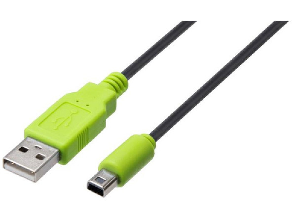 Newニンテンドー2DS LL: USB充電ストレートケーブル 1.2m ブラック x ライム