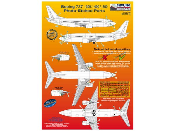 1/144 B737-300-500用 ディテールアップエッチングパーツセット(2セット入り)