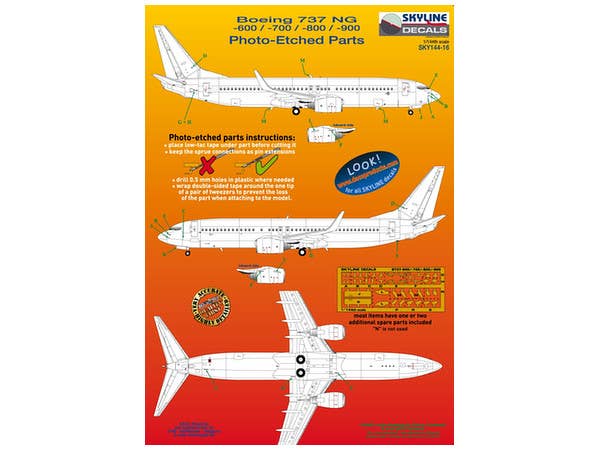 1/144 B737NG-600-900用 ディテールアップエッチングパーツセット(2セット入り)