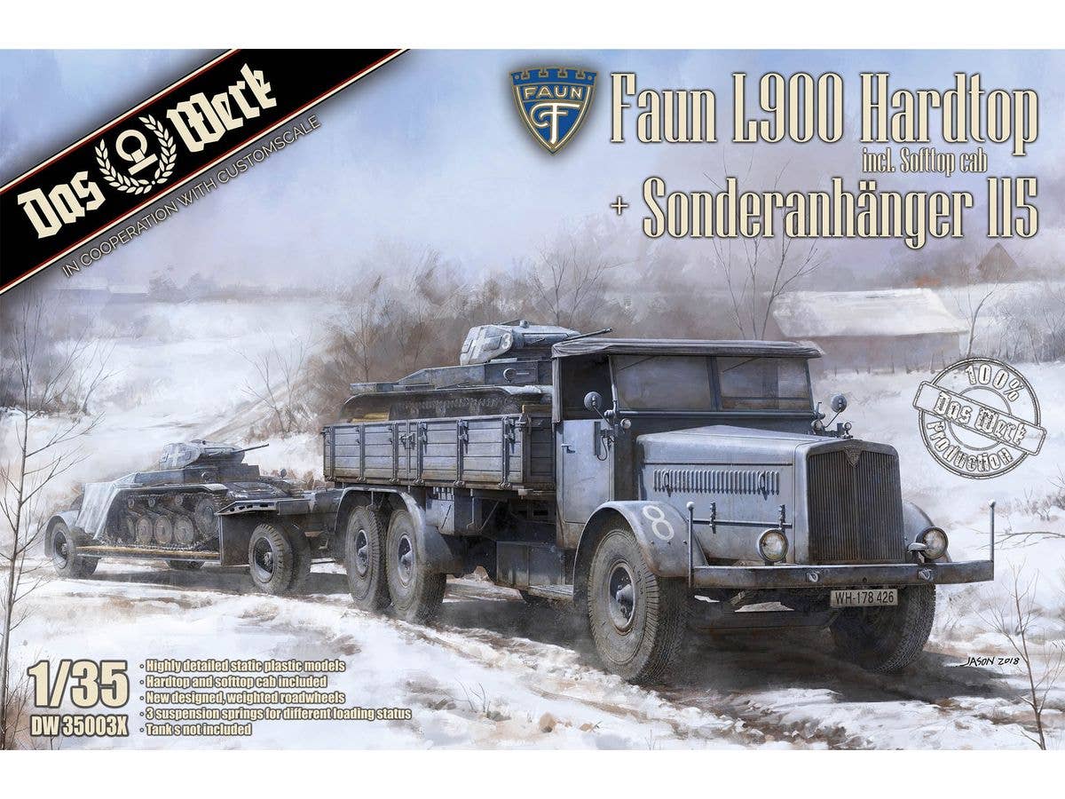 1/35 FAUN L900 トラック (ソフトトップ&ハードトップ付) w/SdAh115トレーラー