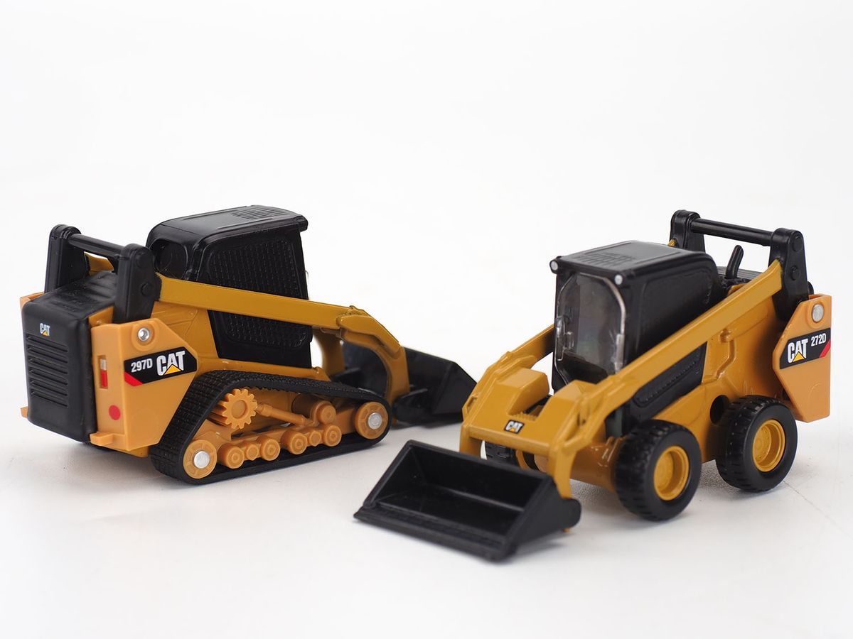 1/64 キャタピラー CAT 272D2 スキッドステアローダ & CAT 297D2 コンパクト トラックローダ 2台セット 完成品