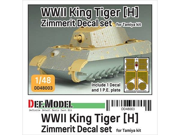 1/48 WWII ドイツ キングタイガー重戦車ヘンシェル砲塔 ツィンメリットデカールセット(タミヤ用)