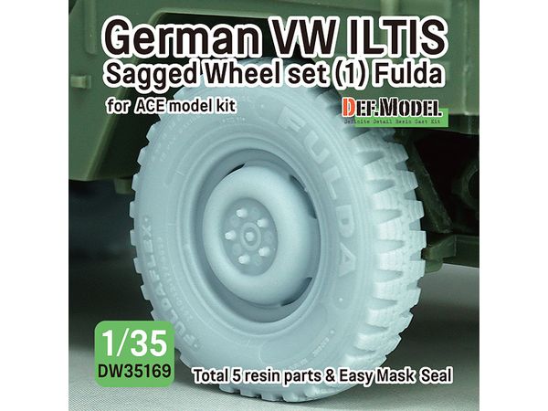 1/35 現用 ドイツ VWイルティス四輪駆動小型軍用車(Type183)用 自重変形タイヤセット#1 フルダタイプ(ACE用)