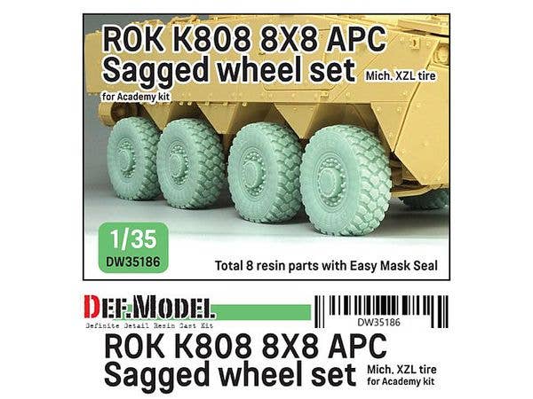 1/35 現用 韓国 K808ベクホ8輪装甲兵員輸送車 自重変形タイヤセット M社XZL型 (アカデミー用)