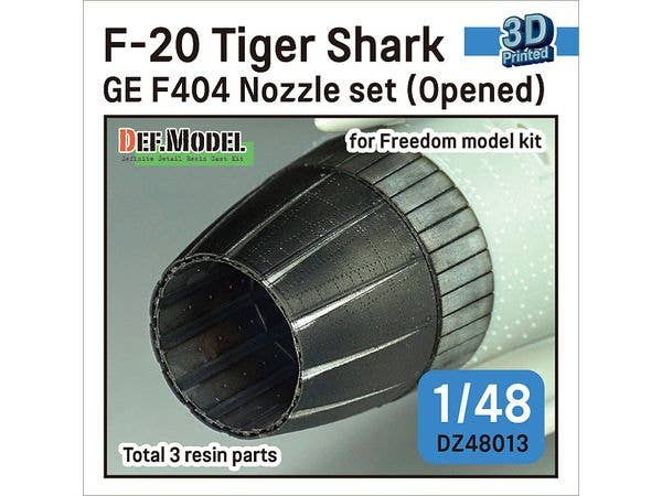 1/48 現用 アメリカ F-20タイガーシャーク用GE F404初期型ノズルセット 開状態(フリーダムモデルキット用)