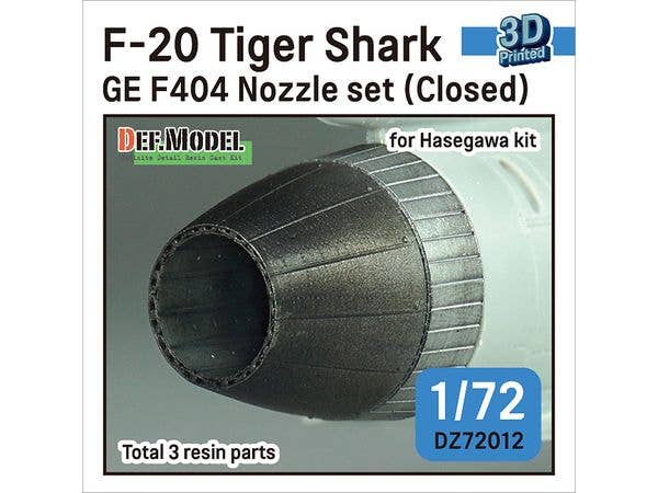 1/72 現用 アメリカ F-20タイガーシャーク用GE F404初期型ノズルセット 閉状態(ハセガワ用)