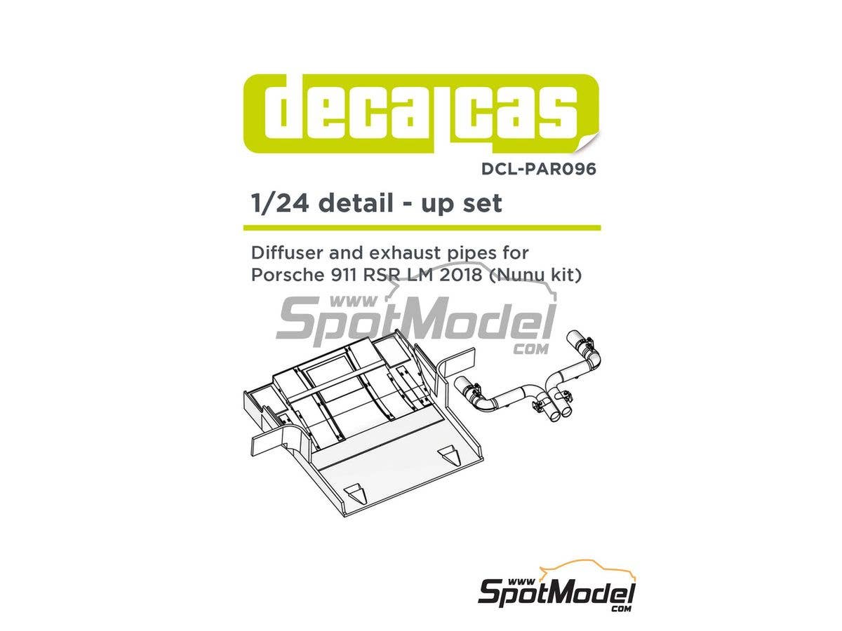1/24 ポルシェ911 (タイプ991) RSR 2018用 リアディフューザー & エキゾーストパイプセット