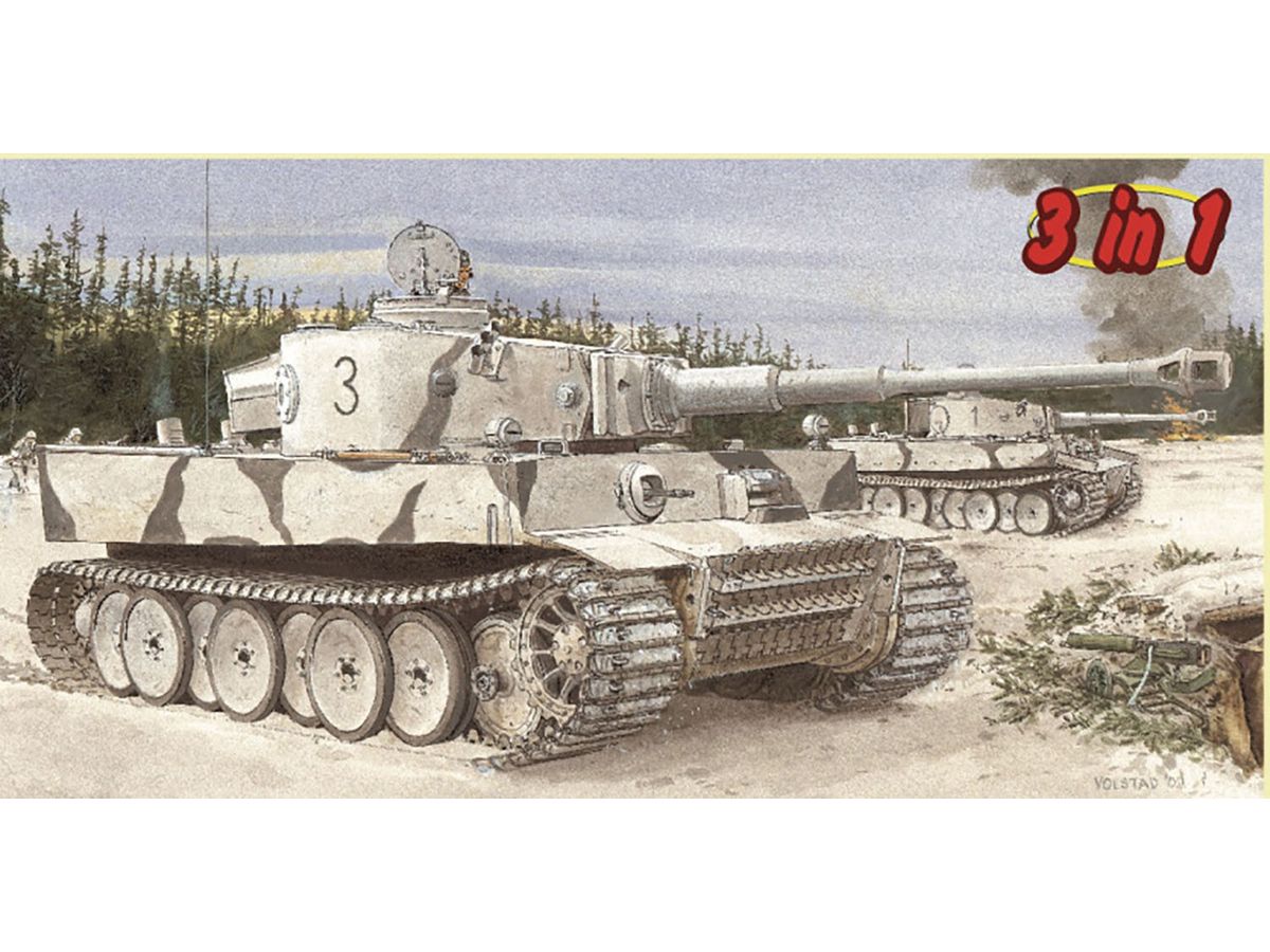1/35 WW.II ドイツ軍 ティーガーI極初期生産型 第502重戦車大隊 レニングラード 1942 / 43 3 in 1 マジックトラック / アルミ砲身 / 3Dパーツプリント / 金属パーツ付属 豪華仕様