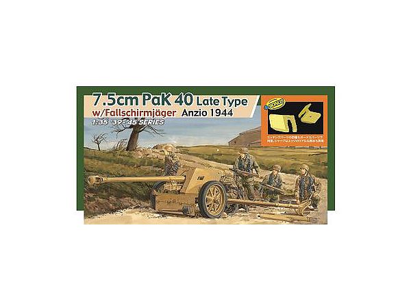 1/35 WW.II ドイツ軍 7.5cm対戦車砲Pak40 後期型 アンツィオ 1944 降下猟兵/アルミ砲身/3Dプリントマズルブレーキ/エッチング防楯/赤外線暗視装置/ボーナスホイール付属 豪華セット