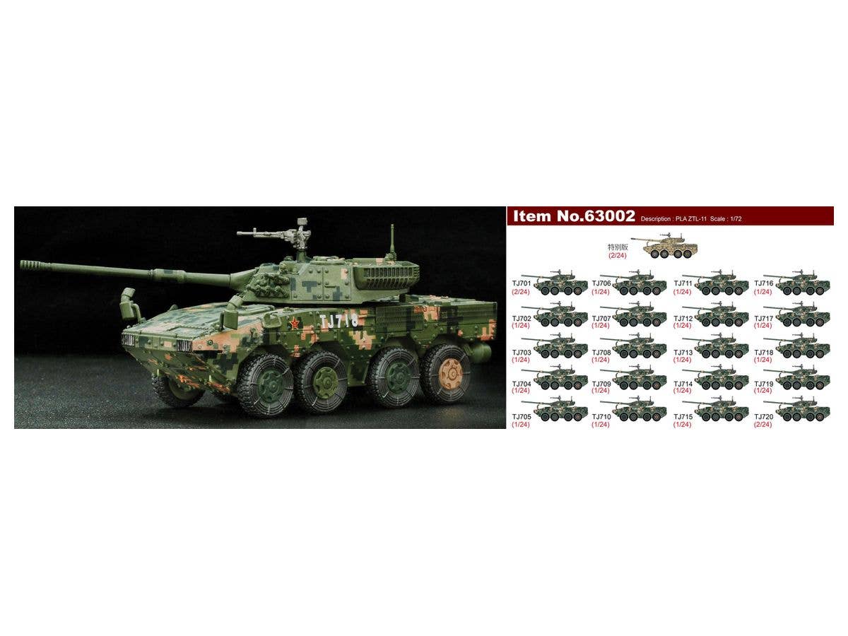 1/72 中国人民解放軍陸軍 ZTL-11 アサルト・ビークル (マーキング:ランダム)