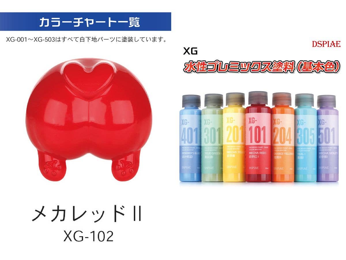 水性プレミックス塗料(基本色) メカレッドII (ウォッシュフリーエアブラシ専用希釈済み水性塗料)