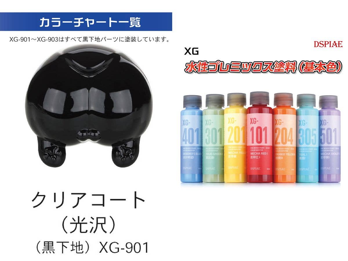 水性プレミックス塗料(基本色) クリアコート(光沢) (ウォッシュフリーエアブラシ専用希釈済み水性塗料)