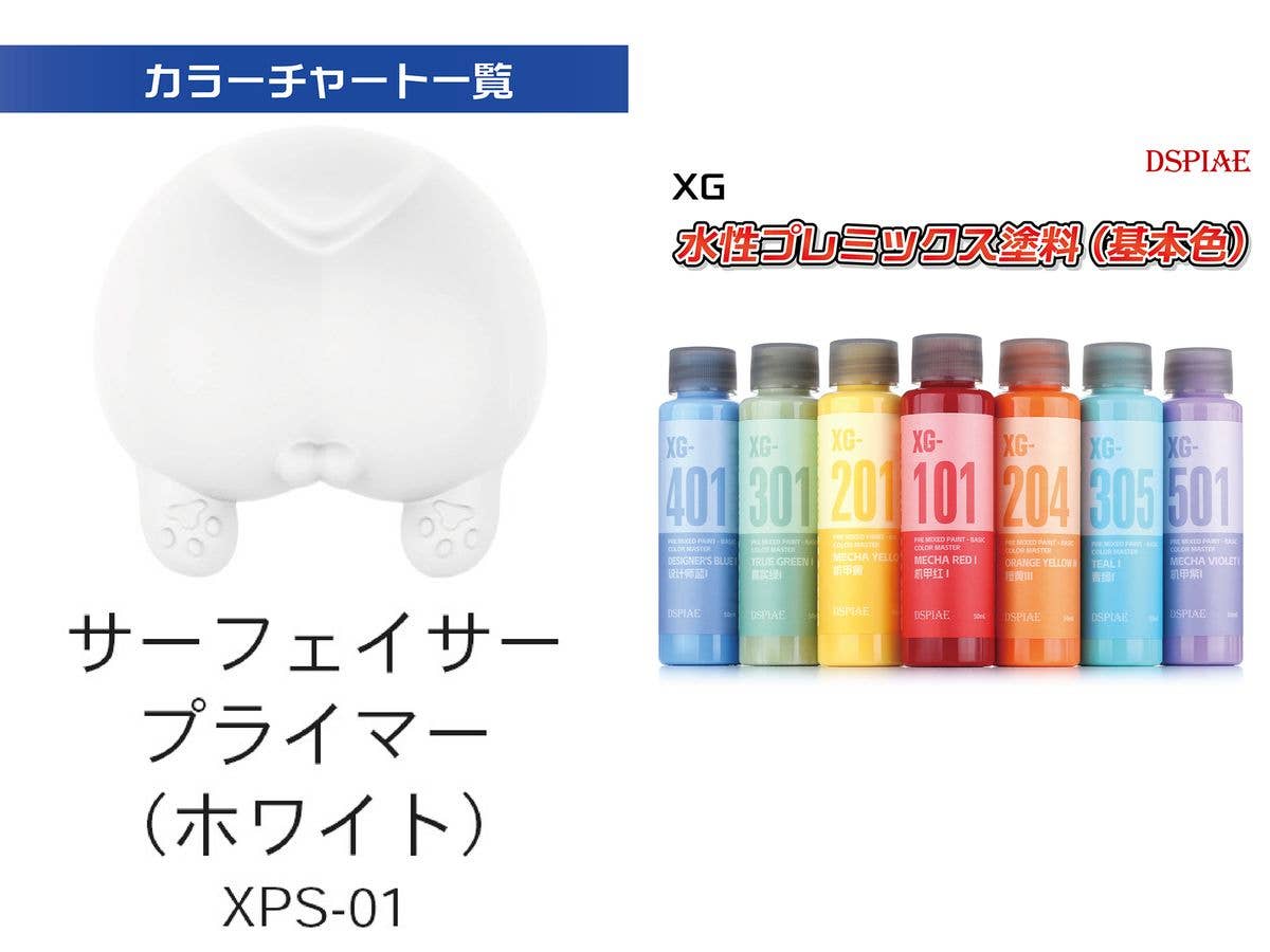 水性プレミックス塗料(基本色) サーフェイサープライマー(ホワイト) (ウォッシュフリーエアブラシ専用希釈済み水性塗料)