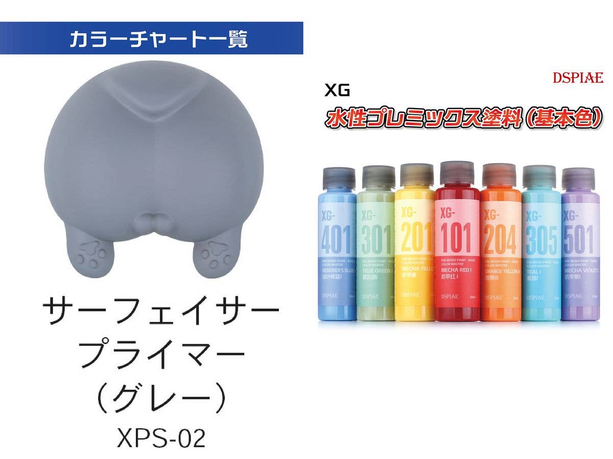 水性プレミックス塗料(基本色) サーフェイサープライマー(グレー) (ウォッシュフリーエアブラシ専用希釈済み水性塗料)