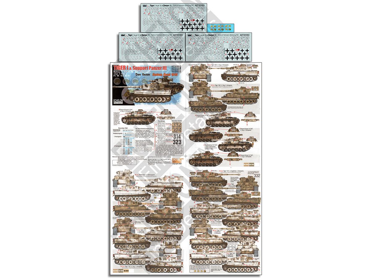 1/35 WWII ドイツ 第503重戦車大隊のタイガーI重戦車とIII号戦車M/N型 ドン軍集団 1943年