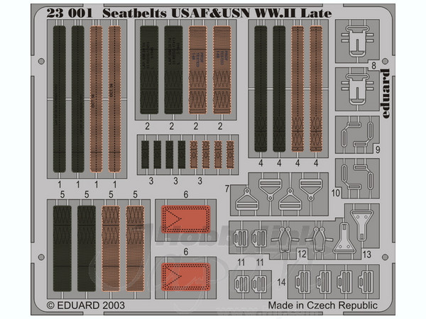 1/24 WWII USAF/USN シートベルト (後期)用 PEセット