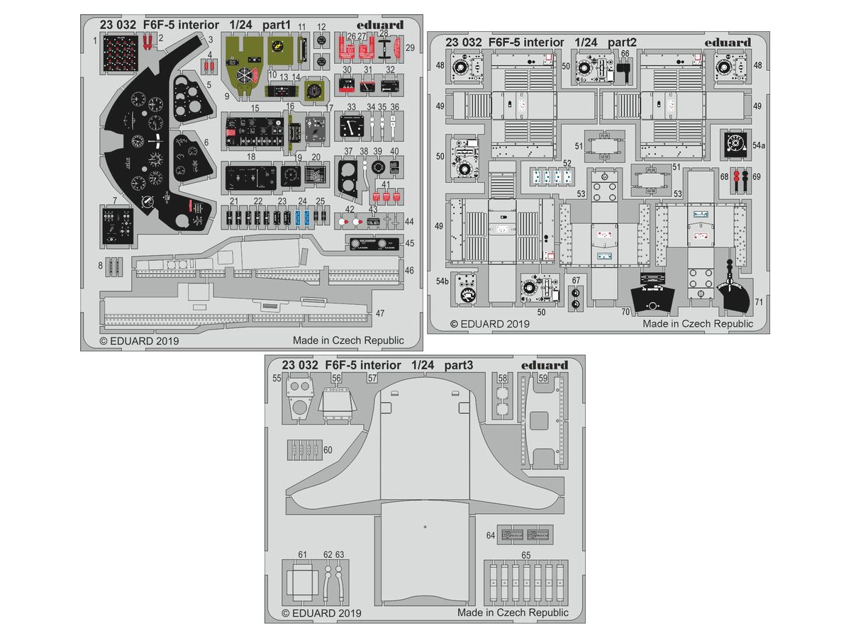 1/24 F6F-5 内装エッチングパーツ (エアフィックス用)