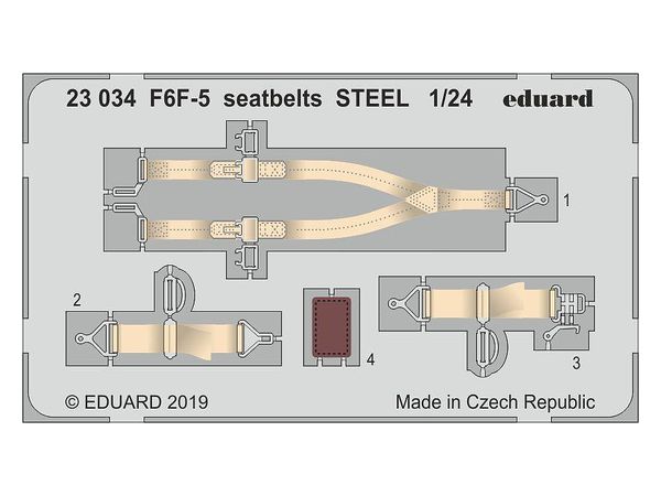 1/24 F6F-5 シートベルト (ステンレス製) (エアフィックス用)