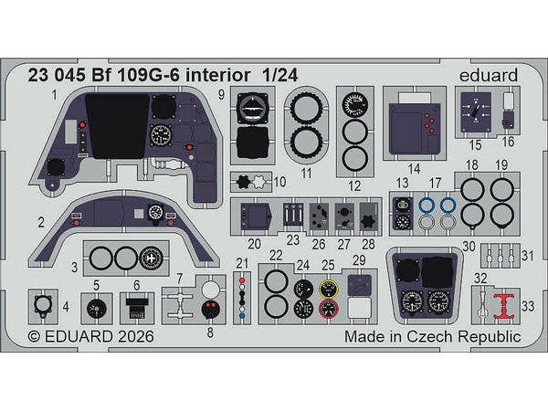 1/24 Bf109G-6 内装エッチングパーツ (エアフィックス用)