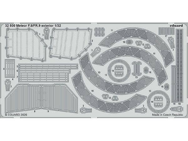 1/32 グロスター ミーティア F.8/FR.9 外装エッチングパーツ (レベル用)